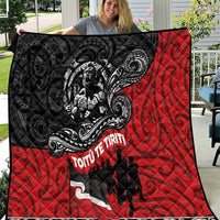 Aotearoa Toitu Te Tiriti Quilt Honoring Te Tiriti o Waitangi Maori Haka LT03 Red - Polynesian Pride