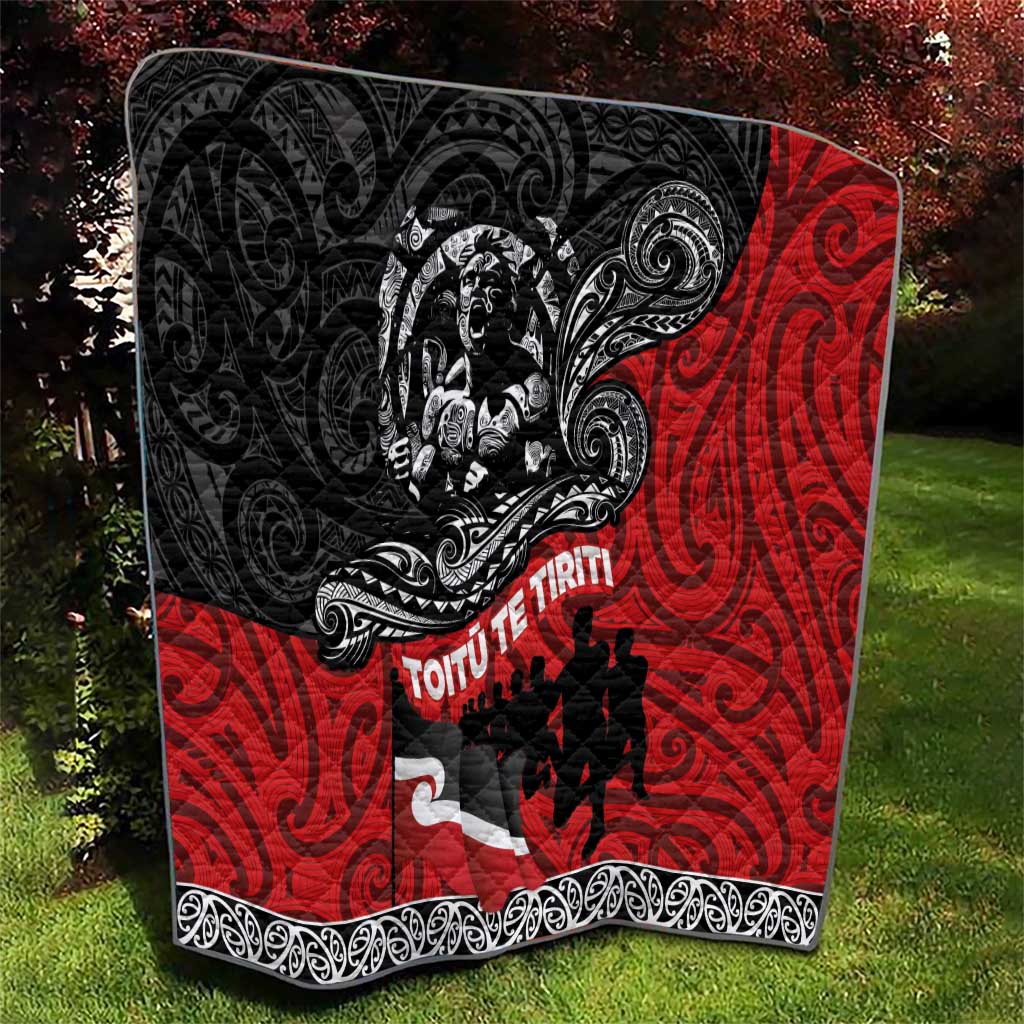 Aotearoa Toitu Te Tiriti Quilt Honoring Te Tiriti o Waitangi Maori Haka LT03 - Polynesian Pride