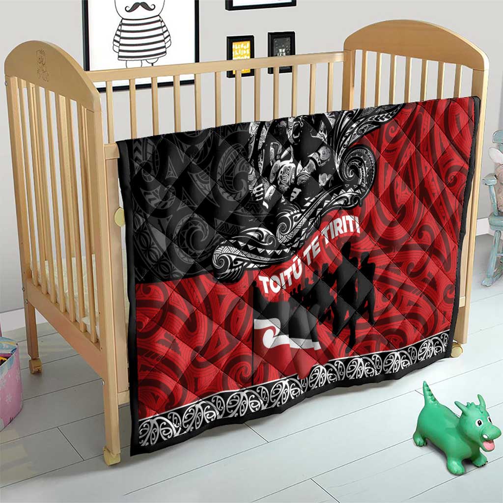 Aotearoa Toitu Te Tiriti Quilt Honoring Te Tiriti o Waitangi Maori Haka LT03 - Polynesian Pride