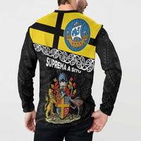 New Zealand Wellington Button Sweatshirt The Capital's Emblems Flag and Koru Art LT03 - Polynesian Pride