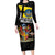 New Zealand Wellington Long Sleeve Bodycon Dress The Capital's Emblems Flag and Koru Art