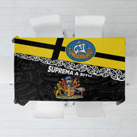 New Zealand Wellington Tablecloth The Capital's Emblems Flag and Koru Art LT03 Black - Polynesian Pride
