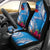 Personalised Samoa Coat Of Arms Car Seat Cover Tropical Flower Blue Polynesian Pattern LT03 - Polynesian Pride