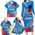 Personalised Samoa Coat Of Arms Family Matching Long Sleeve Bodycon Dress and Hawaiian Shirt Tropical Flower Blue Polynesian Pattern LT03 - Polynesian Pride