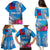 Personalised Samoa Coat Of Arms Family Matching Puletasi Dress and Hawaiian Shirt Tropical Flower Blue Polynesian Pattern LT03 - Polynesian Pride