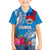 Personalised Samoa Coat Of Arms Family Matching Puletasi Dress and Hawaiian Shirt Tropical Flower Blue Polynesian Pattern LT03 Son's Shirt Blue - Polynesian Pride