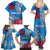 Personalised Samoa Coat Of Arms Family Matching Summer Maxi Dress and Hawaiian Shirt Tropical Flower Blue Polynesian Pattern LT03 - Polynesian Pride