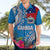 Personalised Samoa Coat Of Arms Hawaiian Shirt Tropical Flower Blue Polynesian Pattern LT03 - Polynesian Pride