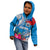 Personalised Samoa Coat Of Arms Kid Hoodie Tropical Flower Blue Polynesian Pattern LT03 - Polynesian Pride