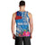 Personalised Samoa Coat Of Arms Men Tank Top Tropical Flower Blue Polynesian Pattern LT03 - Polynesian Pride