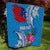 Personalised Samoa Coat Of Arms Quilt Tropical Flower Blue Polynesian Pattern LT03 - Polynesian Pride