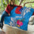 Personalised Samoa Coat Of Arms Quilt Tropical Flower Blue Polynesian Pattern LT03 - Polynesian Pride