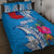 Personalised Samoa Coat Of Arms Quilt Bed Set Tropical Flower Blue Polynesian Pattern LT03 - Polynesian Pride