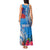 Personalised Samoa Coat Of Arms Tank Maxi Dress Tropical Flower Blue Polynesian Pattern LT03 - Polynesian Pride