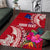 Personalised Samoa Coat Of Arms Area Rug Tropical Flower Red Polynesian Pattern LT03 Red - Polynesian Pride