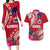 Personalised Samoa Coat Of Arms Couples Matching Long Sleeve Bodycon Dress and Hawaiian Shirt Tropical Flower Red Polynesian Pattern LT03 Red - Polynesian Pride