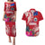 Personalised Samoa Coat Of Arms Couples Matching Puletasi Dress and Hawaiian Shirt Tropical Flower Red Polynesian Pattern LT03 Red - Polynesian Pride