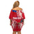 Personalised Samoa Coat Of Arms Family Matching Off Shoulder Short Dress and Hawaiian Shirt Tropical Flower Red Polynesian Pattern LT03 - Polynesian Pride