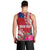 Personalised Samoa Coat Of Arms Men Tank Top Tropical Flower Red Polynesian Pattern LT03 - Polynesian Pride