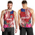 Personalised Samoa Coat Of Arms Men Tank Top Tropical Flower Red Polynesian Pattern LT03 - Polynesian Pride