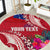 Personalised Samoa Coat Of Arms Round Carpet Tropical Flower Red Polynesian Pattern LT03 Red - Polynesian Pride