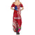 Personalised Samoa Coat Of Arms Summer Maxi Dress Tropical Flower Red Polynesian Pattern LT03 - Polynesian Pride