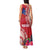 Personalised Samoa Coat Of Arms Tank Maxi Dress Tropical Flower Red Polynesian Pattern LT03 - Polynesian Pride