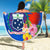 Personalised Samoa Coat Of Arms Beach Blanket Hibiscus Polynesian Tattoo Pattern LT03 - Polynesian Pride