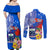 Personalised Samoa Coat Of Arms Couples Matching Off Shoulder Maxi Dress and Long Sleeve Button Shirt Hibiscus Polynesian Tattoo Pattern LT03 - Polynesian Pride