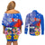 Personalised Samoa Coat Of Arms Couples Matching Off Shoulder Short Dress and Long Sleeve Button Shirt Hibiscus Polynesian Tattoo Pattern LT03 - Polynesian Pride