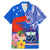 Personalised Samoa Coat Of Arms Family Matching Mermaid Dress and Hawaiian Shirt Hibiscus Polynesian Tattoo Pattern LT03 Dad's Shirt - Short Sleeve Blue - Polynesian Pride