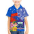 Personalised Samoa Coat Of Arms Family Matching Mermaid Dress and Hawaiian Shirt Hibiscus Polynesian Tattoo Pattern LT03 Son's Shirt Blue - Polynesian Pride