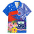 Personalised Samoa Coat Of Arms Family Matching Short Sleeve Bodycon Dress and Hawaiian Shirt Hibiscus Polynesian Tattoo Pattern LT03 Dad's Shirt - Short Sleeve Blue - Polynesian Pride