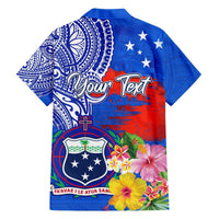 Personalised Samoa Coat Of Arms Hawaiian Shirt Hibiscus Polynesian Tattoo Pattern LT03 - Polynesian Pride