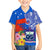 Personalised Samoa Coat Of Arms Kid Hawaiian Shirt Hibiscus Polynesian Tattoo Pattern LT03 Kid Blue - Polynesian Pride