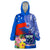 Personalised Samoa Coat Of Arms Wearable Blanket Hoodie Hibiscus Polynesian Tattoo Pattern LT03 One Size Blue - Polynesian Pride