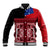 Samoa Flag Day Baseball Jacket Siapo Pattern and Ula Fala LT03 Unisex Red - Polynesian Pride