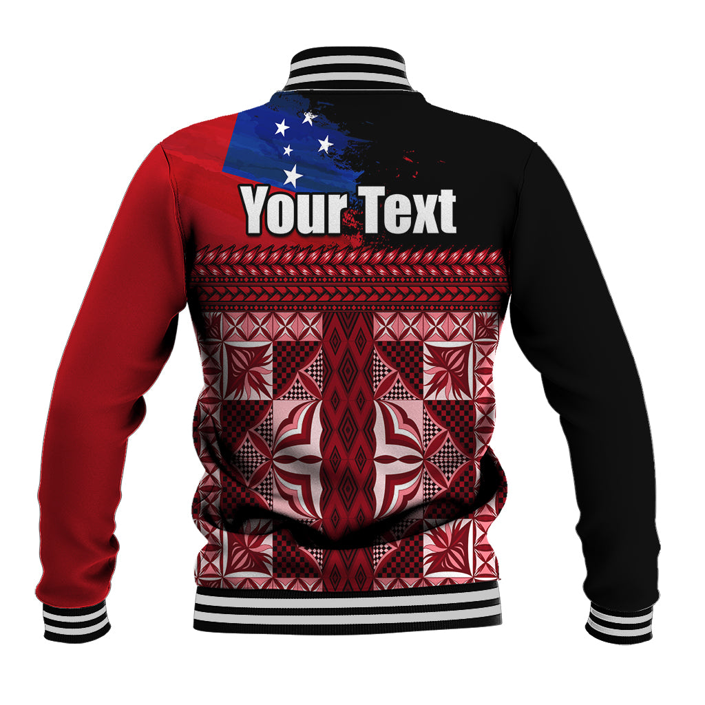 Samoa Flag Day Baseball Jacket Siapo Pattern and Ula Fala LT03 - Polynesian Pride