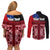 Samoa Flag Day Couples Matching Off Shoulder Short Dress and Long Sleeve Button Shirt Siapo Pattern and Ula Fala LT03 - Polynesian Pride