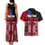 Samoa Flag Day Couples Matching Tank Maxi Dress and Hawaiian Shirt Siapo Pattern and Ula Fala LT03 - Polynesian Pride