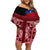 Samoa Flag Day Family Matching Off Shoulder Short Dress and Hawaiian Shirt Siapo Pattern and Ula Fala LT03 Mom's Dress Red - Polynesian Pride