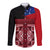 Samoa Flag Day Long Sleeve Button Shirt Siapo Pattern and Ula Fala LT03 Unisex Red - Polynesian Pride