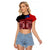 Samoa Flag Day Raglan Cropped T Shirt Siapo Pattern and Ula Fala LT03 Female Red - Polynesian Pride