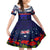 New Zealand and Australia ANZAC Day Family Matching Off Shoulder Long Sleeve Dress and Hawaiian Shirt Lest We Forget Red Poppy Flowers and Soldier LT03 Daughter's Dress Blue - Polynesian Pride