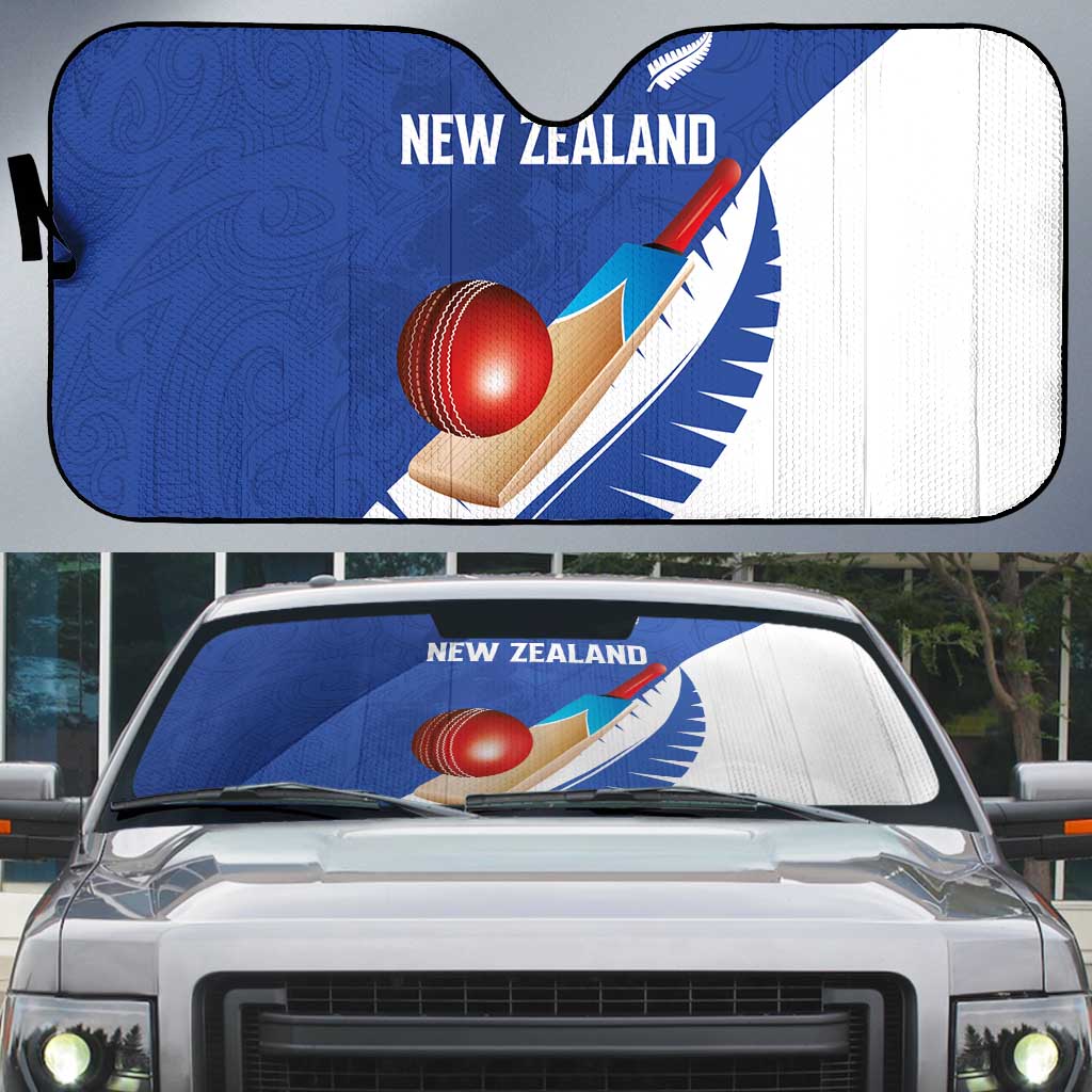 New Zealand Cricket Auto Sun Shade Kiwi Birds Haka Dance Blue Fern Sporty Style LT03 Blue - Polynesian Pride