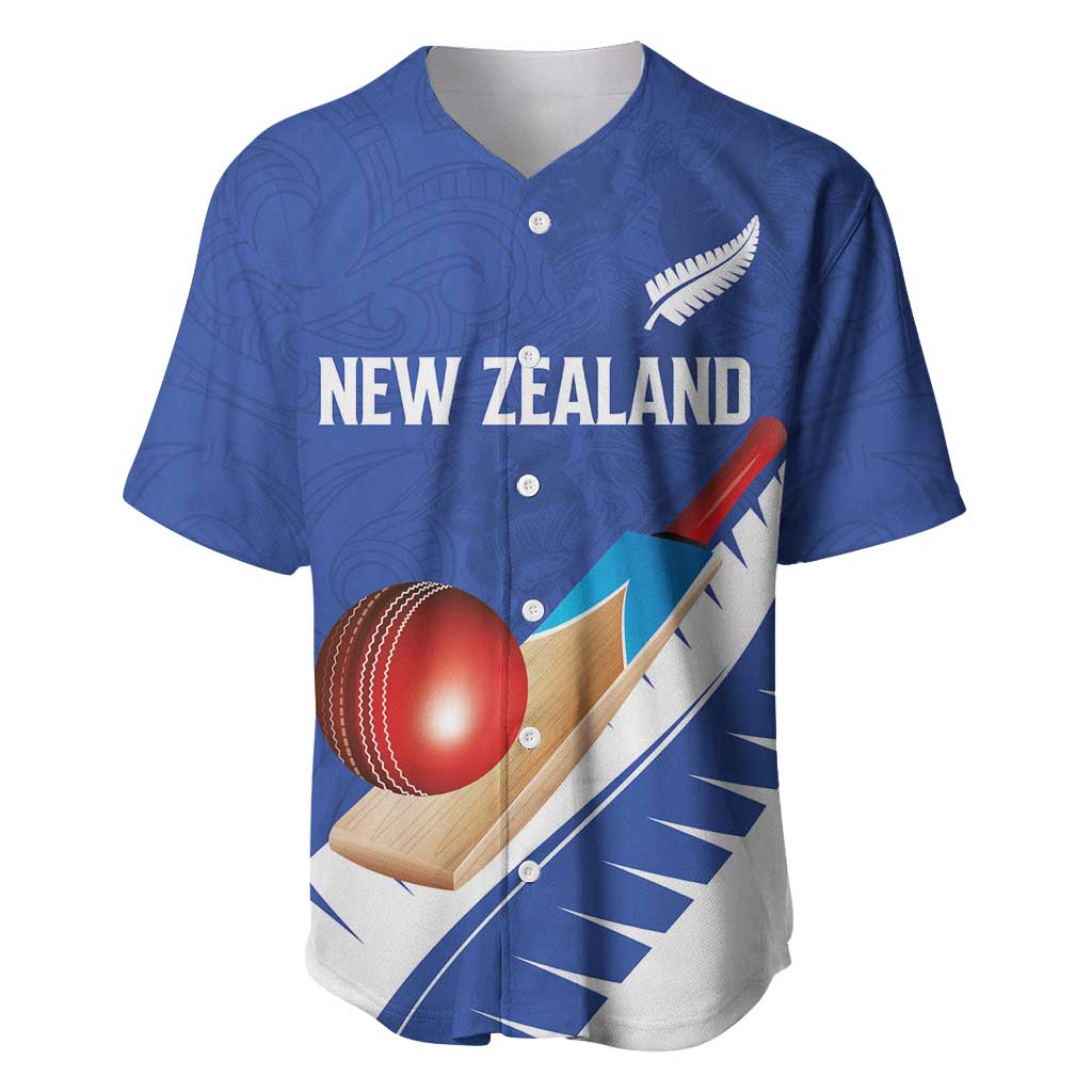 Custom New Zealand Cricket Baseball Jersey Kiwi Birds Haka Dance Blue Fern Sporty Style LT03 Blue - Polynesian Pride