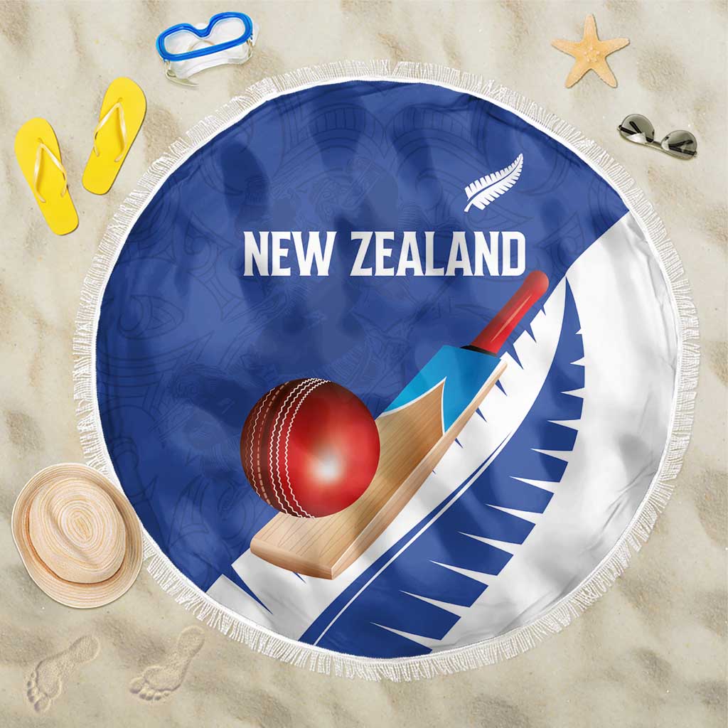 New Zealand Cricket Beach Blanket Kiwi Birds Haka Dance Blue Fern Sporty Style LT03 One Size 150cm Blue - Polynesian Pride