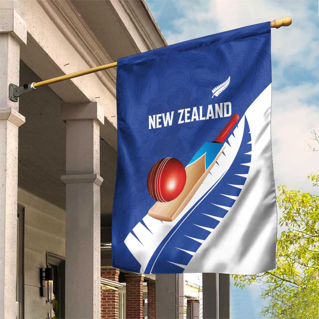 New Zealand Cricket Garden Flag Kiwi Birds Haka Dance Blue Fern Sporty Style LT03 House Flag Blue - Polynesian Pride