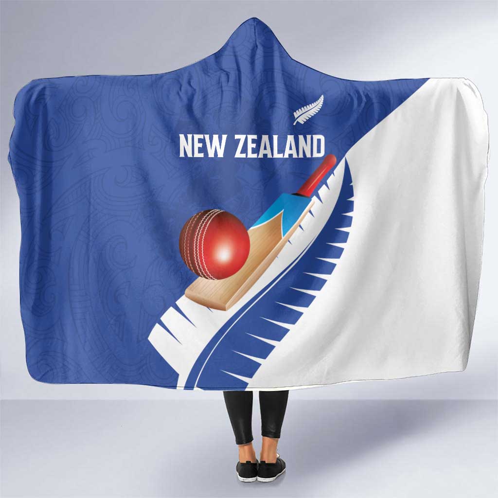 New Zealand Cricket Hooded Blanket Kiwi Birds Haka Dance Blue Fern Sporty Style LT03 One Size Blue - Polynesian Pride