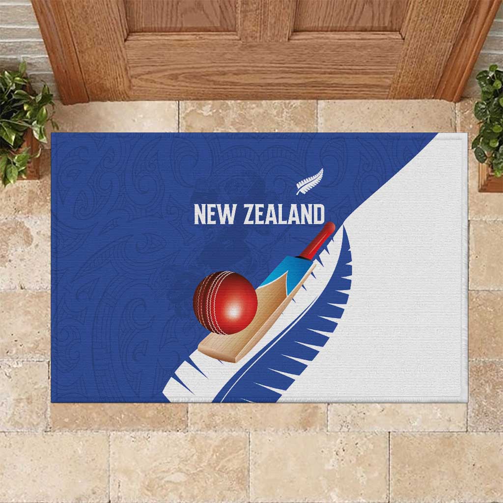 New Zealand Cricket Rubber Doormat Kiwi Birds Haka Dance Blue Fern Sporty Style LT03 Blue - Polynesian Pride